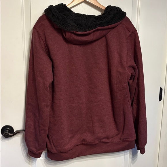 Berne Burgundy Men’s Coat with Black Sherpa Lining Workwear XL - Picture 3 of 10